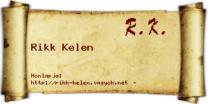 Rikk Kelen névjegykártya